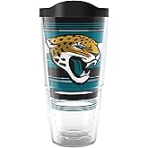 Tervis NFL Jacksonville Jaguars - Hype Stripes Made in USA Double Walled Insulated Tumbler Travel Cup Keeps Drinks Cold & Hot, 24oz, Classic