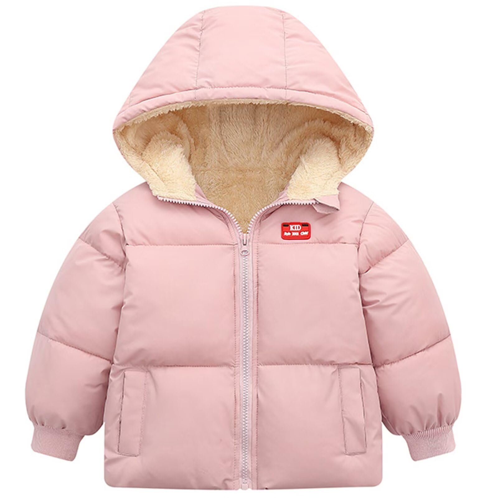 View 1 of *MINOR DAMAGE - USED*
CYTAFE Winter Down Coats for Kids Baby Boys Girls Light Puffer Padded Jacket with Hooded Toddler Outerwear Pink 3-4T