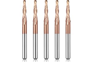HQMaster Tapered CNC Router Bit End Mill 1/8 inch Shank Tungsten Carbide Cutter 3D Woodworking Tool CNC Router Bits (D=1.5mm)