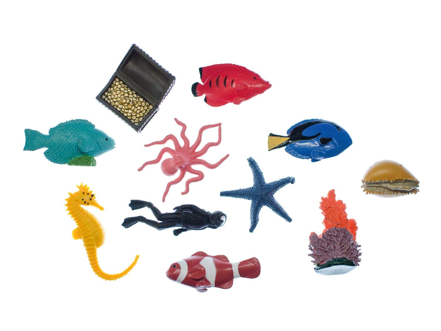 Miniblings 10X Coral Reef Fish Set Figurines Toy Figure Figures Ocean Animals Sea