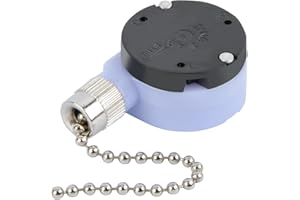 BSENTSTER ZE-228s 2 Speed 3 Wire Ceiling Fan Switch Pull Chain Switch Lamps Replacement Parts Ceiling Fan Accessories(Nickel Chain)