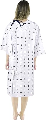 Utopia Care Cotton Blend Hospital Gown Back Tie Fits 2XL Blue 6 Pack Large view 7