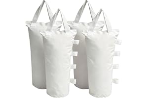 Ikerall Canopy Weights Bag Leg Weight for Pop up Canopy Tent, Sand Bags for Patio Umbrella Instant Outdoor Sun Shelter (4 Pack - White)