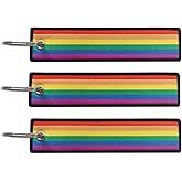 JAVD Rainbow Gay Pride Flag Keychain Tag with Key Ring - Keys, Cars, Motorcycles, Backpacks, Luggage and Gifts - EDC (3 Pack)