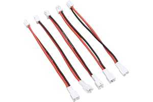 VBESTLIFE 5Pcs PH2.0 2P Male to 2P Female Cable, 2P Battery Adapter Cable for SCX24 1/24 RC Crawler 3.6in