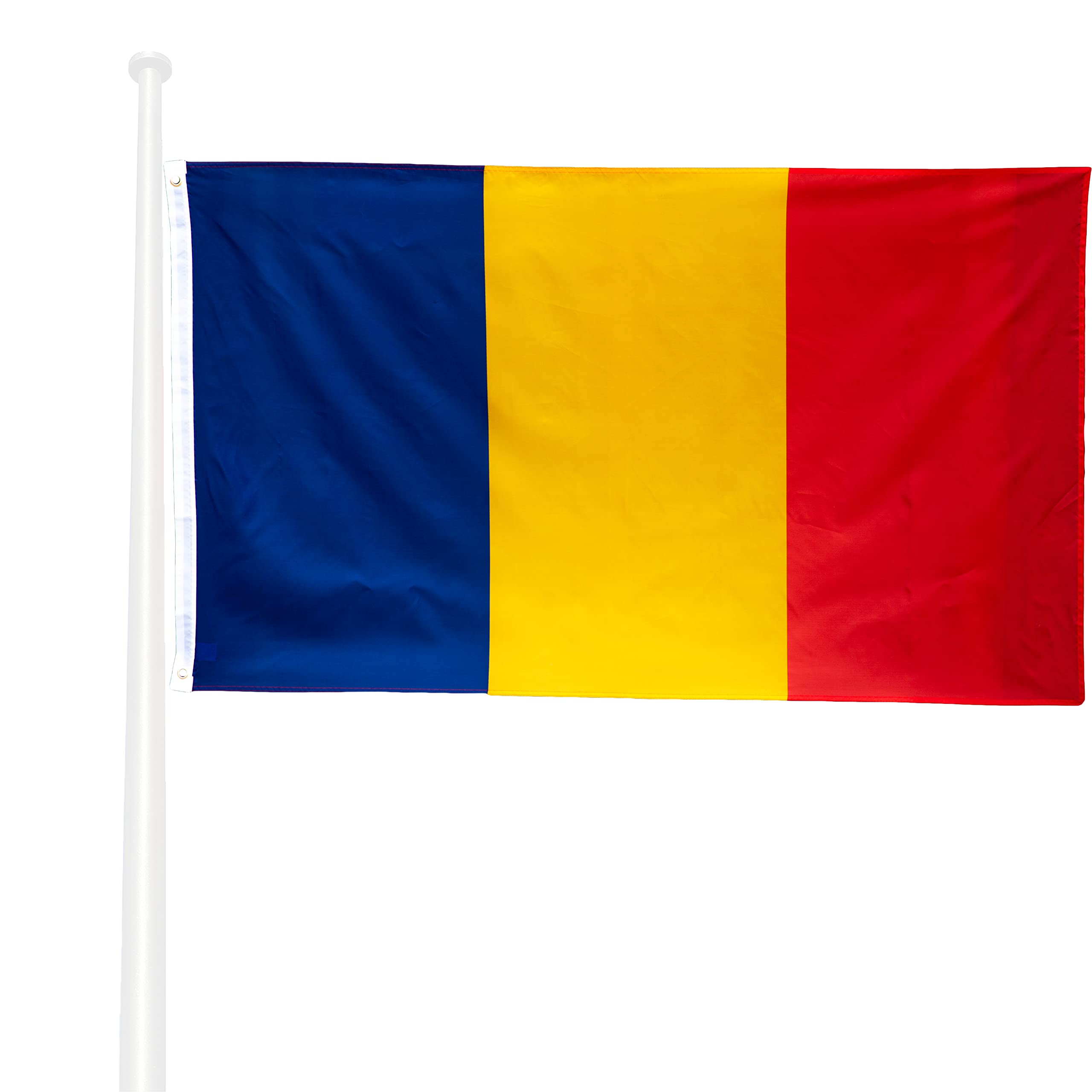KliKil Romania Flag 90 x 150 cm – Outdoor Fabric 150 x 90 cm Weatherproof with 2 Metal Grommets Romania Flag Garden Decorations