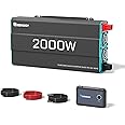 Renogy P2 Inverter 2000W Pure Sine Wave Inverter 12V to 110V for Home, Camping, Vehicle, RV Inverter with 5V/2.1A USB Port, 3