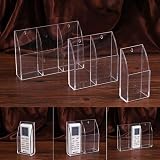 Drhomeam Wall Mounted Remote Control Holder Rack - Clear Acrylic Double Grid view 6