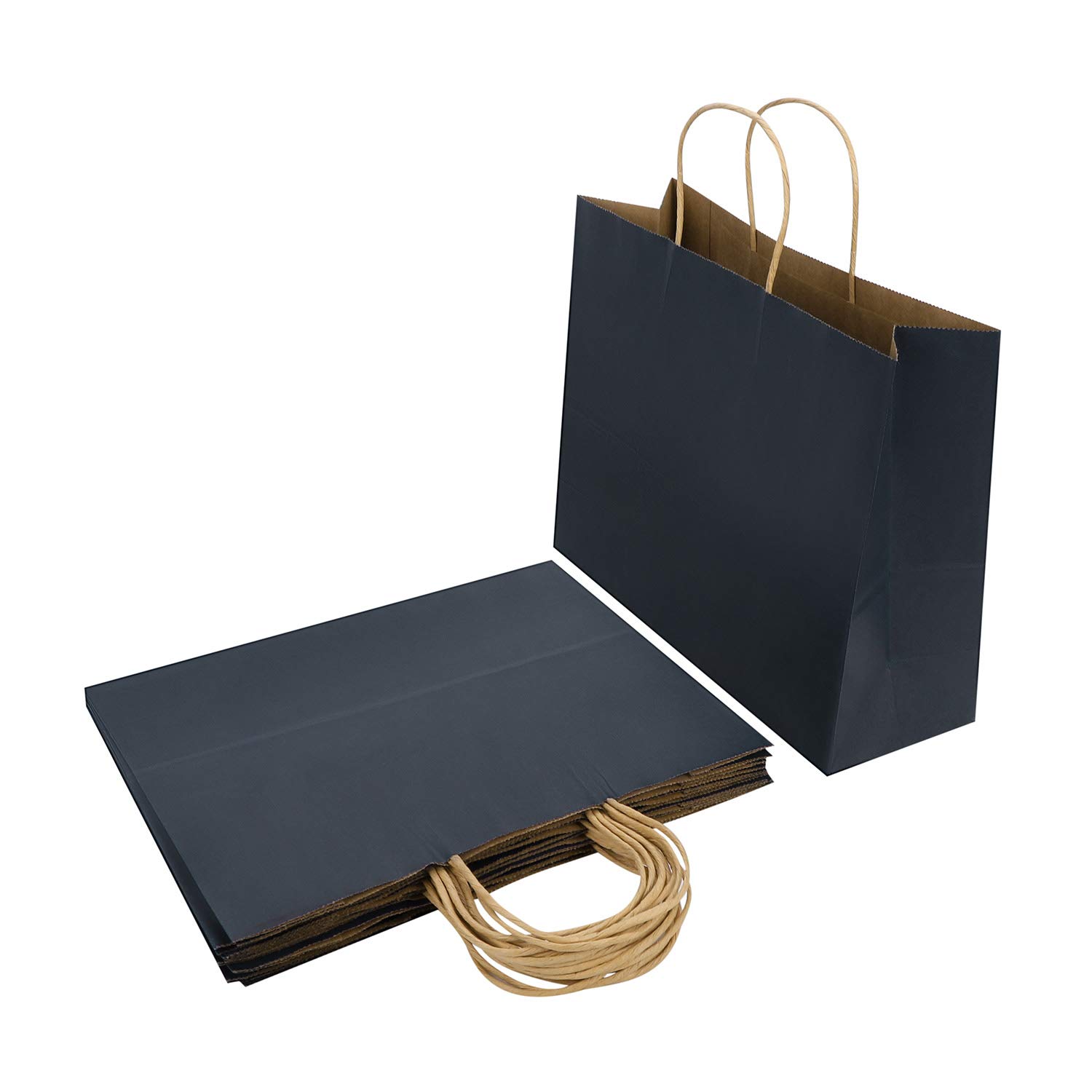 10PCS Large Kraft Paper Bags Gift Party Bags Paper Shopping Bags Goody Bags Retail Bags Merchandise Bags Thickened Recycled Paper Carrier Bags Shopper Wrapping Bags for Birthday Baby Shower Wedding