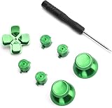 Zunate 7PCS Aluminum Alloy Buttons Set Thumbstick Grips for PS4 Controller Green view 5