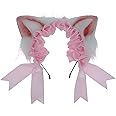 Faylay Women Furry Cat Ear Animal Ears Headband Ribbon Decor