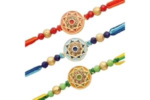 TIED RIBBONS Rakhi for Brother (Set of 3) | Mini Greeting Card | Roli Packet - Raksha bandhan Rakhi Bracelet for Brother Rakhi for Bhaiya | Bro Rakhi Thread | Rakhi Gifts for Brother
