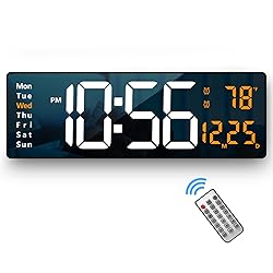 Digital Wall Clock Large Display, 16.2 Inch , LED