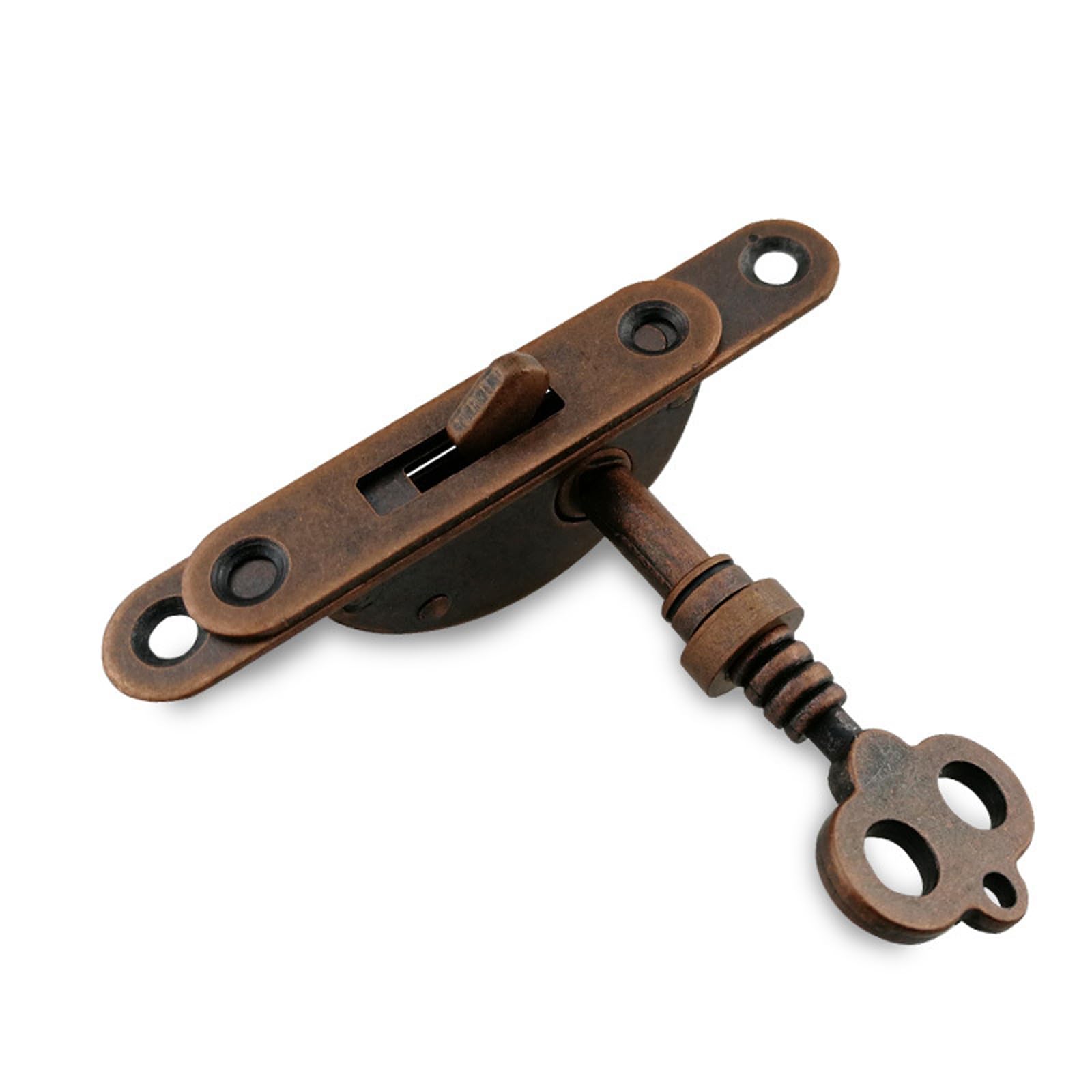 tooloflife Cabinet Lock Set with Key Antique 2 Types Vintage Style Bronze Cabinet Lock Jewelry Makeup Case Furniture Door Drawer Lock