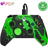 PDP Rematch Glow Enhanced Wired Controller for Xbox Series X|S Xbox One, PC | Officially Licensed for Xbox, Windows 10/11 PC, 2 Mappable Back Buttons, Glow-in-the-Dark, Jolt Green