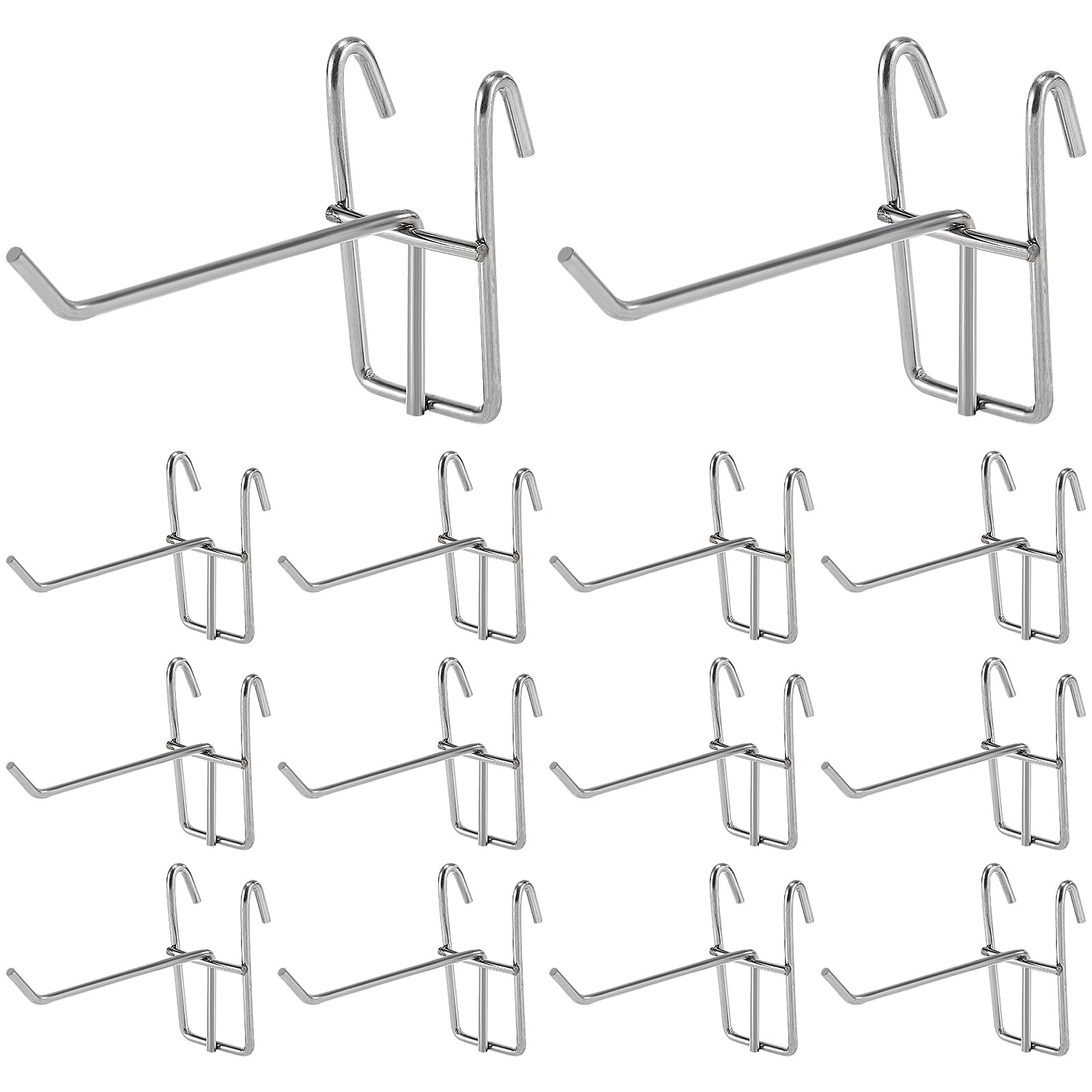 DOITOOL 30Pcs Gridwall Hooks Panel Display Hooks Slatwall Peg Board Hook Supermarket Iron for Store Living Room Kitchen Home 10cm