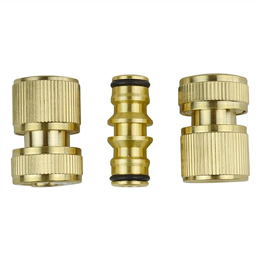 Brass 1 2 Garden Hose Joint Male Pipe Adaptor Extension With Quick Connector Amazon Co Uk Garden Outdoors