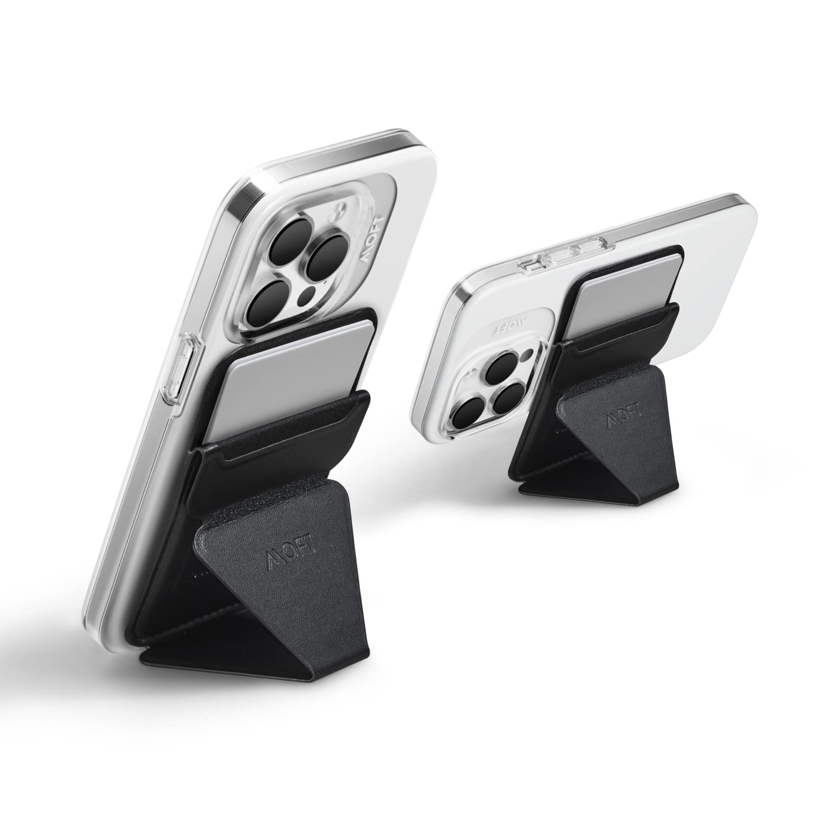 MOFT Snap Magnetic Phone Stand Magsafe Compatible Wallet for iPhone 17 16 15 14 13 12 Series, with 3 Viewing Angles, Enhanced Magnetic Strength, 2 Card Holder, Black