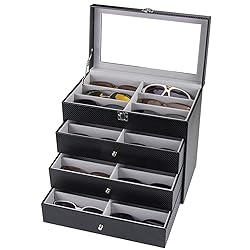 Eapmic 4 layer 24Slots Eyeglass Sunglass Storage