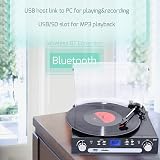 DIGITNOW Vinyl Record Player Bluetooth Turntable with USB Encoding AM/FM Radio view 7