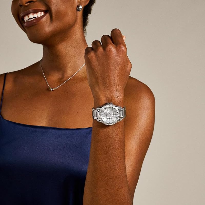 Orologio Riley da donna, movimento al quarzo multifunzione, cassa 38 mm in acciaio inossidabile con bracciale in acciaio inossidabile, ES3202