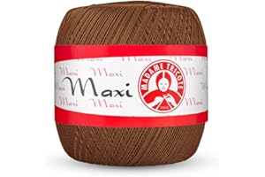 Maxi Madame Tricote Paris 100% Mercerized Cotton Yarn for Crochet and Knitting. NE 10/3 Nm 17/3 Suitable for All Crochet Techniques- Color Number 5541 Size No. 5. Monk's Robe 18-1048