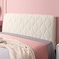 HOME MEIRONG Headboard Slipcover for Twin Queen Full California King Size Beds, Protector Padded Velvet Dustproof Stretch Solid Color Quilted Head Cover