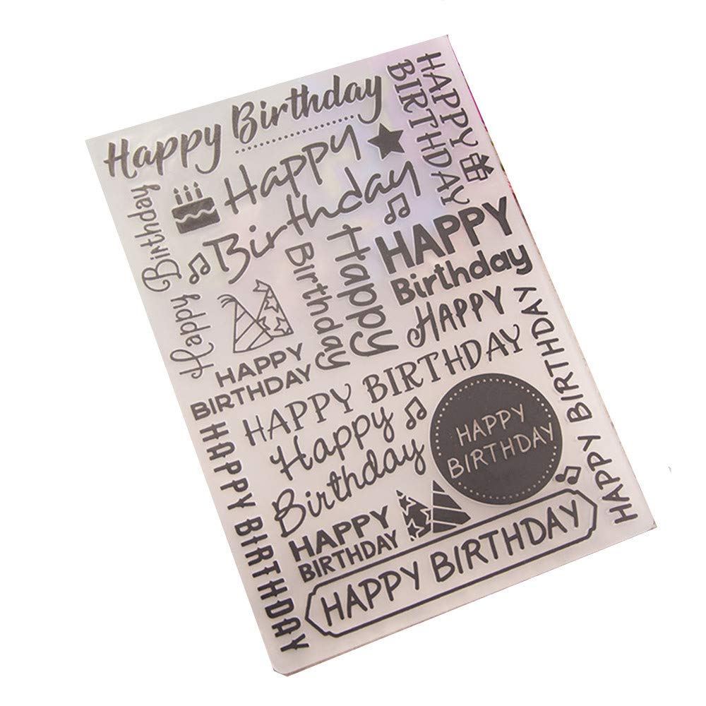 Happy Birthday Plastic Embossing Folders for DIY Card Making Decoration Stencil Scrapbooking Tools