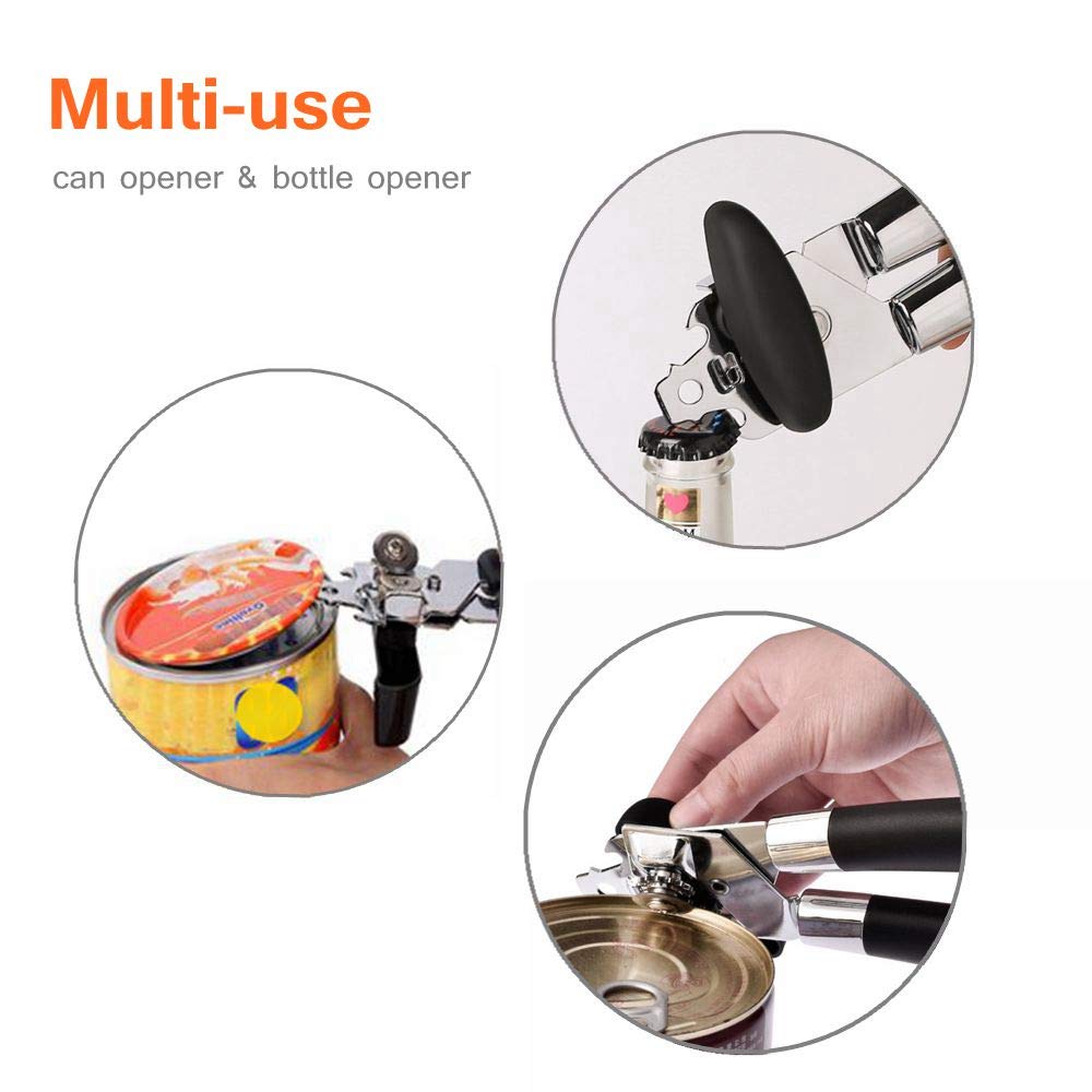 Udodo Manual Can Opener Stainless steel Safety Handle Design Heavy Duty Can Tin Opener for Kitchen or Camping