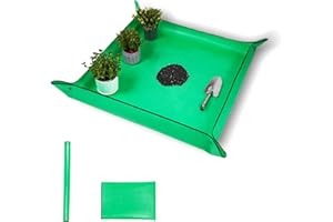 WONDMALL 26.8" x 26.8" Plant Repotting Mat Waterproof Transplanting Mat Indoor Succulent Potting Mat Portable Gardening Watering mat Square and Foldable Garden mat