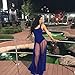 Metup Women Tank Bodycon Bodysuit with Pleated Semi Sheer Mesh Skirt Blue 2XL