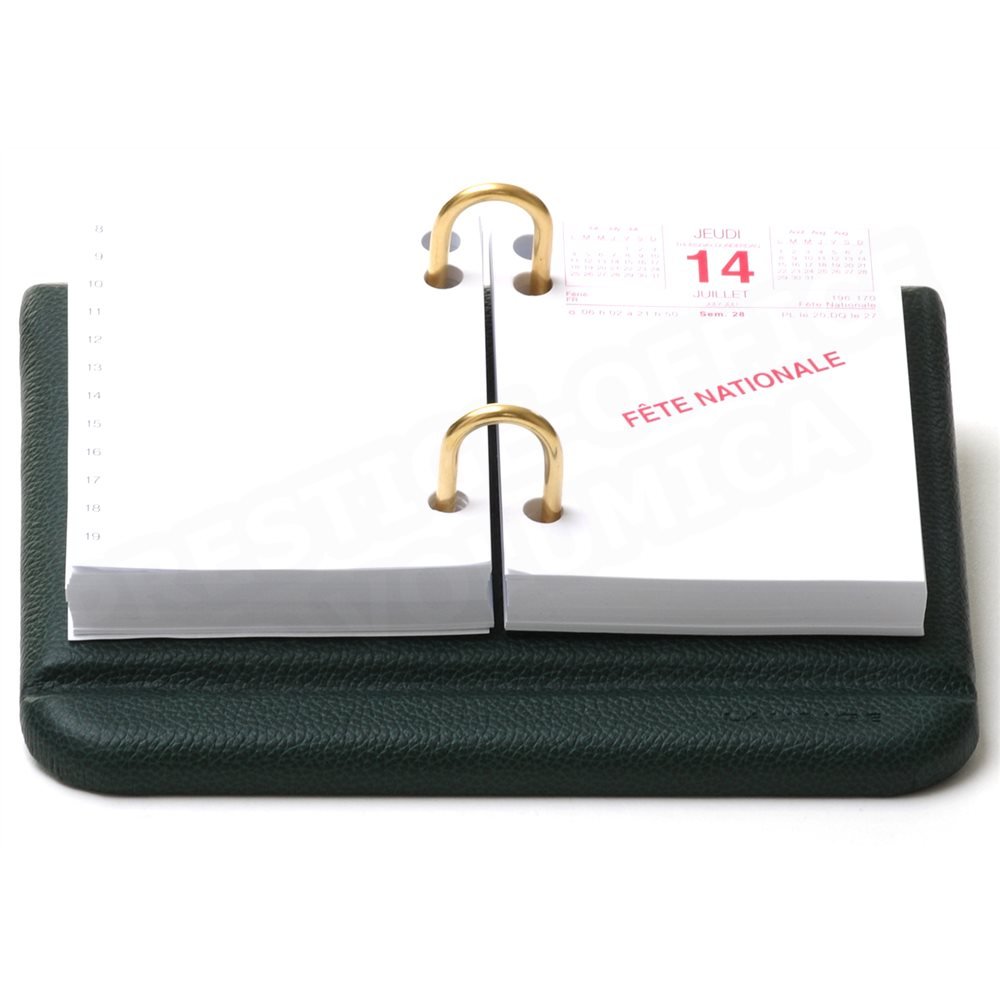 Bloc éphémeride-calendrier Cuir Vert Collection Lafayette Bloc éphémeride-calendrier Cuir Vert Collection Lafayette