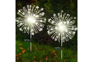 EJFOIEJ Solar Garden Lights Outdoor,Waterproof Garden,2 Pack 200 LED Twinkling Firework Lights Decorative with 8 Modes,Decor for Yard Patio Pathway Lawn for Yard Outside Fairy Decorative