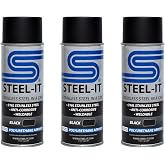 Steel-It Polyurethane Spray Paint, Industrial Coating with Stainless Steel, Weldable, Easy to Apply - Black (3 Pack)