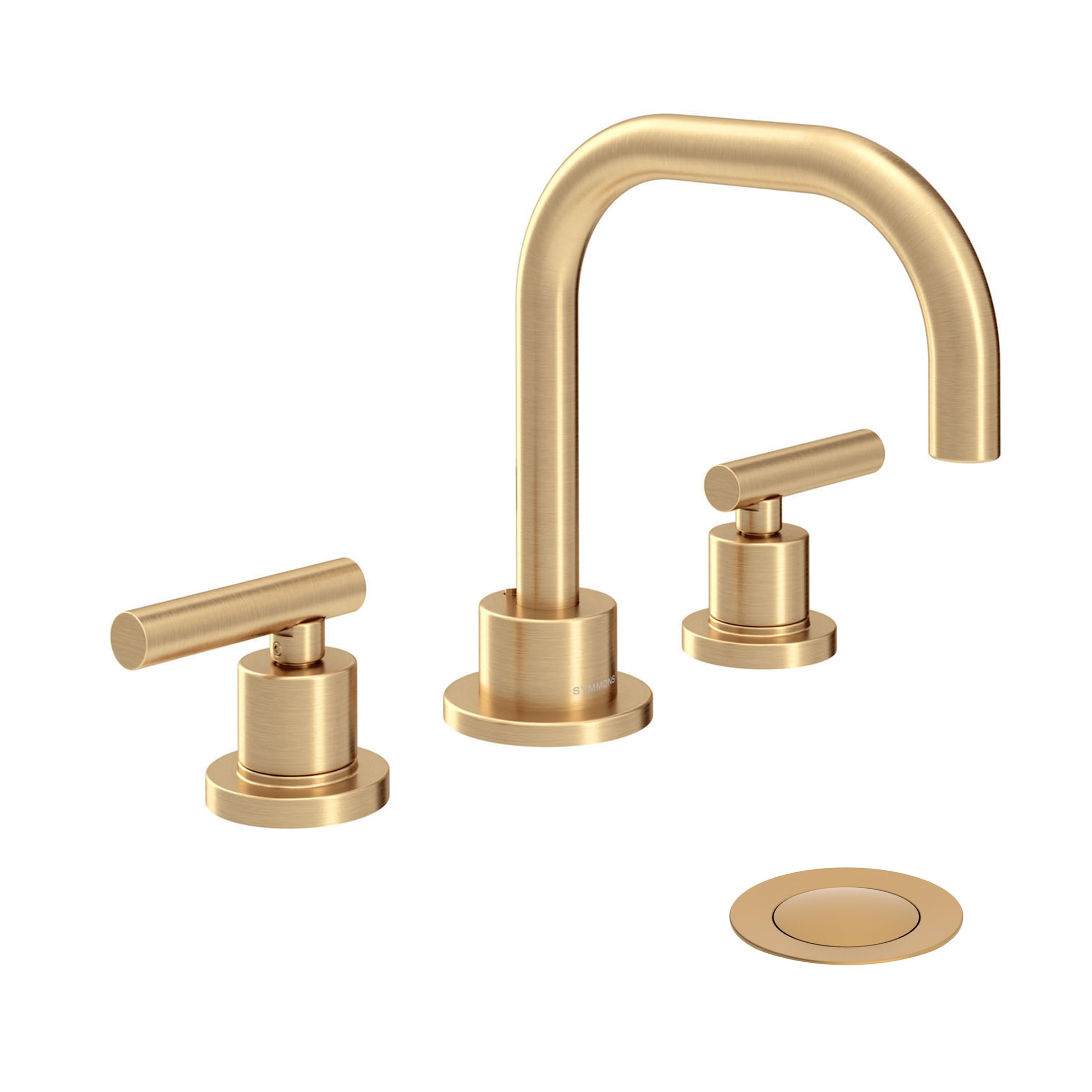 Photo 1 of Symmons Dia Widespread Two-Handle Bathroom Faucet with Push Pop Drain Assembly in Brushed Bronze (1.0 GPM), Large