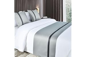 ROTAPUZ Bed Runners for Queen Size Bed, Bed Scarf for King Size Bed, Bedroom Home Hotel Decor-Gray||240X50cm