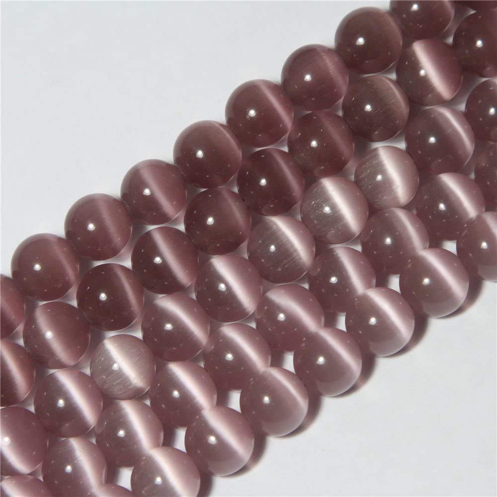Light Purple Cat Eye Beads Round 6mm Semi Precious Gemstone Loose Beads for Jewelry Making (63-66pcs/strand) — image 1