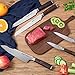 DEIK Kitchen Knife Set 6-Piece Stainless Steel with Wood Handle, Rotatable Block Set for Recipe and Laptop