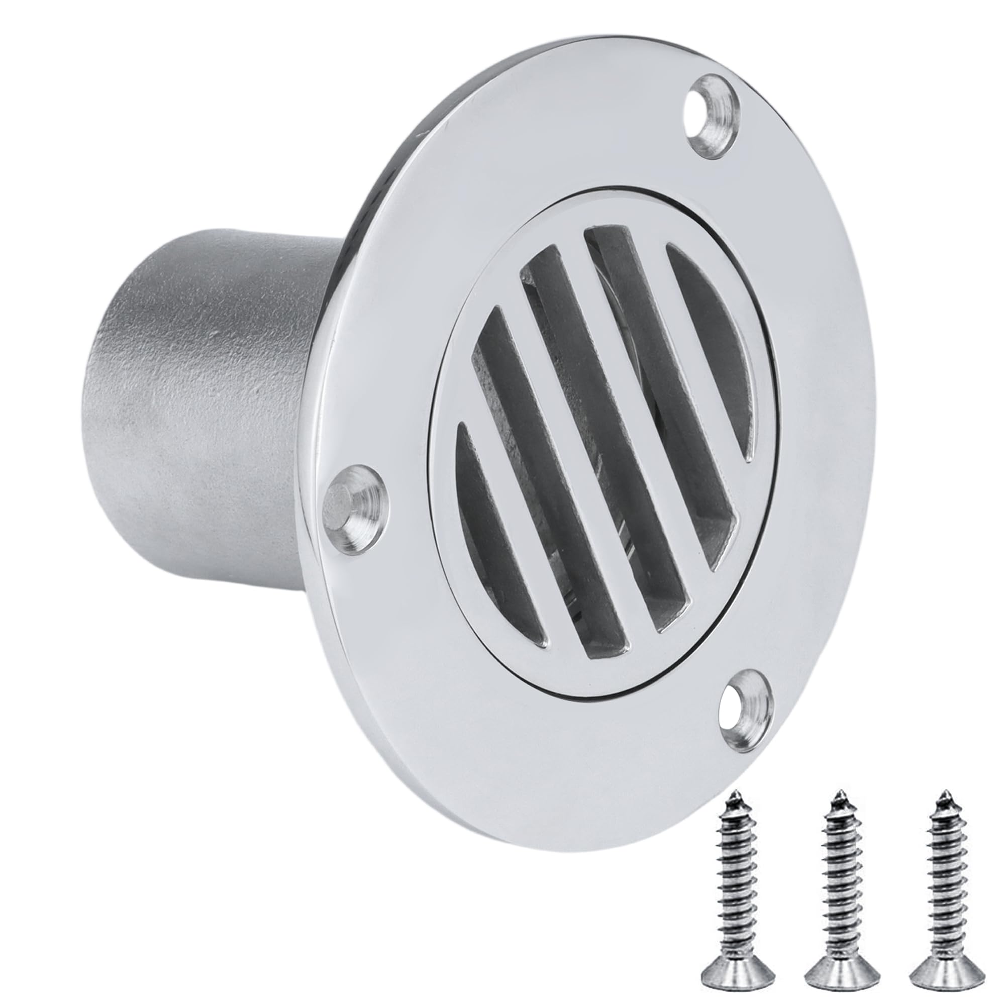 Photo 1 of YANYUCB Boat Deck Floor Drain Fittings,Marine Grade 316 Stainless Steel Deck Drain Fittings,Thru Hull Deck Drain Scupper Pipe with Screws,for Boat,Yachts Drainage Systems(Straight-1-1/2 inch)