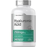 Horbäach Hyaluronic Acid Capsules | 250 mg | 240 Count | Non-GMO and Gluten Free Supplement