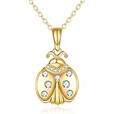 KECHO 14K Gold Red Cardinal/Hummingbird/Ladybug/Dragonfly Necklace Gifts for Women Pendant Memorial Jewelry