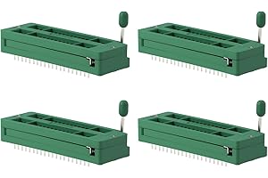 Micro Traders 4Pcs 40Pin 2.54mm IC Test ZIF Socket for Microcontroller Chips Breadboards Circuit Boards