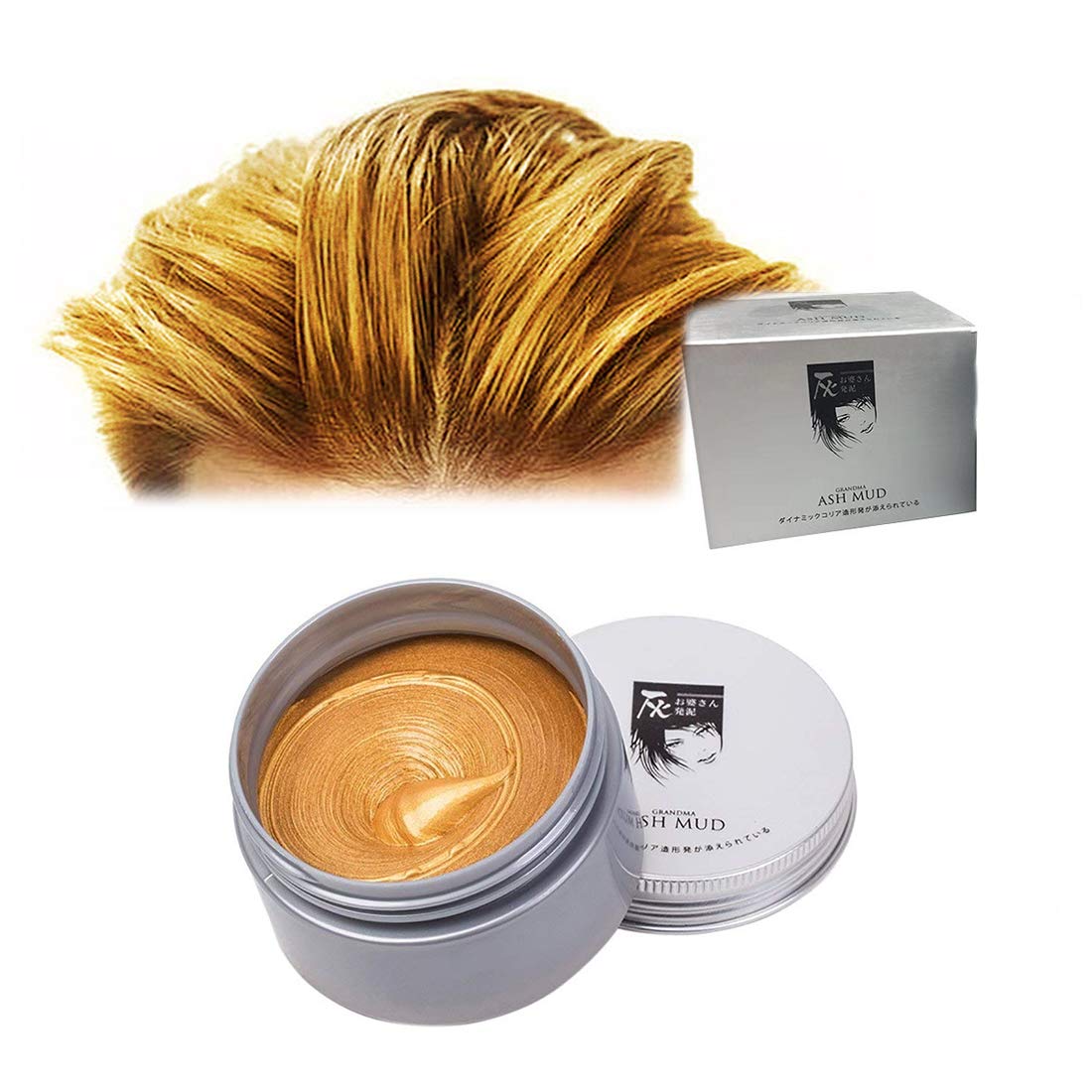 Gold Hair Color Wax Instant Hair Wax One Time Temporary Natural Hairstyle Color Hair Dye Wax Diy Hair Clay Styling Styling Wax For Party Cosplay