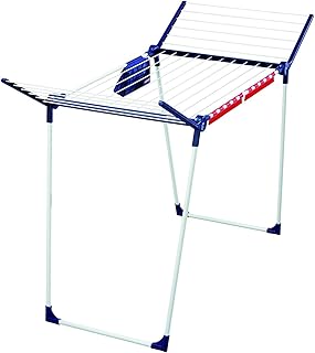 Leifheit Standtrockner Pegasus 180 Solid Plus mit stabilem Stand, Wäscheständer für lange Wäsche, Flügelwäschetrockner für platzsparende Aufbewahrung