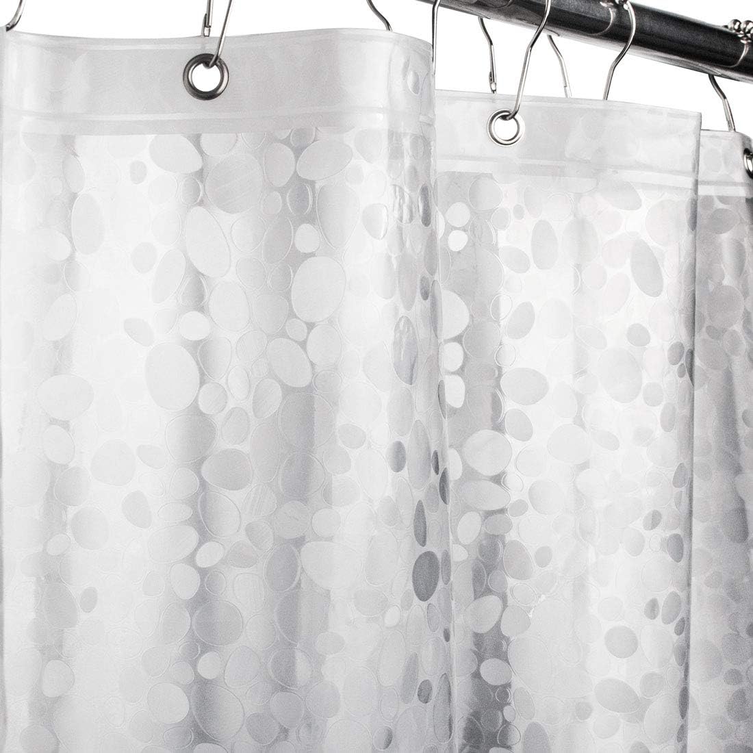 Amazon Com Ebecede Eva Shower Curtain Liner 72 X 78 3d Pebble Design Plastic Clear Shower Curtain Liner For Bathroom With 3 Weighted Magnets 12 Grommets Kitchen Dining