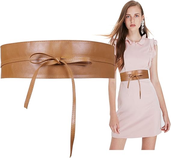 Amazon コルセット レディース ベルトサッシュベルト 革 太ベルト ゴム リボン 幅広 おしゃれ プレゼント ウェストマーク Jasgood ジャスグッド 03ブラウン L ベルト 通販