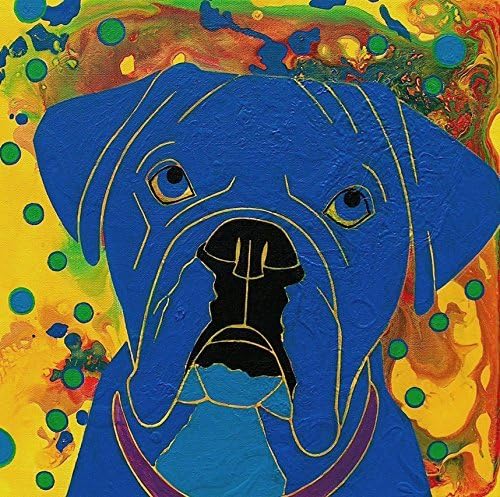 Clown Tile Coaster Boxer, Classic Clown Dog Lover Collectible by Angela Bond