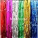 Moohome 2 Pack 3ft x 8ft Black Foil Fringe Curtains Backdrop Door Window Curtain Party Decoration