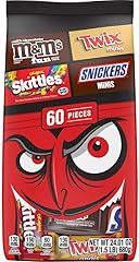M&M'S Milk Chocolate, SNICKERS, SKITTLES Original & TWIX Fun Size and Minis Individually Wrapped Trick or Treat Halloween Can