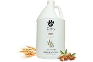 John Paul Pet Oatmeal Shampoo - Grooming for Dogs and Cats, Soothe Sensitive Skin Formula with Aloe for Itchy Dryness for Pets, pH Balanced, Cruelty Free, Paraben Free, Made in USA
